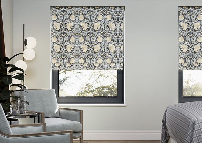 William Morris At Home Pimpernel, Indigo - Twist&Fit Roman Blind - Image 3